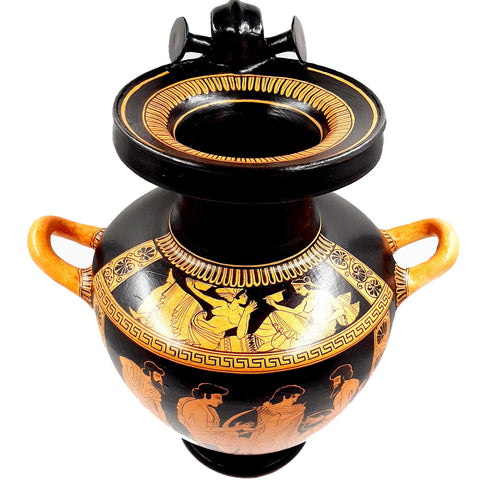 Attic Red figure Hydria 45cm, Music lesson,Museum Replicas - ifigeneiaceramics