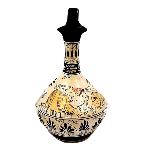 Greek Oinochoe ,White Ground Pottery Vase 25cm, Nymphs - ifigeneiaceramics