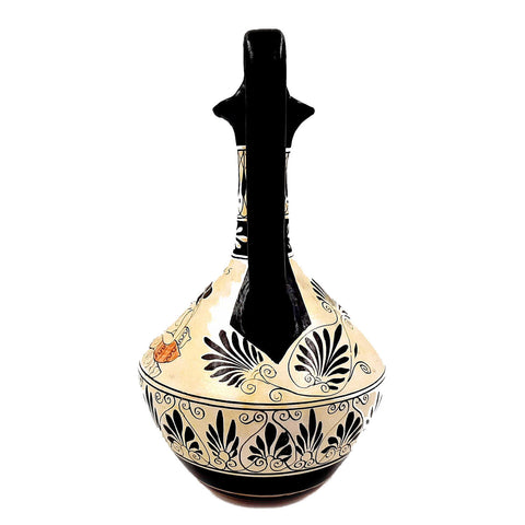 Greek Oinochoe ,White Ground Pottery Vase 25cm, Nymphs - ifigeneiaceramics