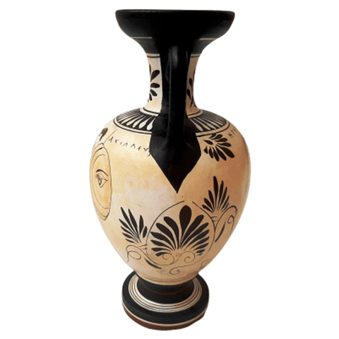 Attic White Ground Amphora 22cm,Shows Achilles,and Hercules fight Nemean Lion - ifigeneiaceramics
