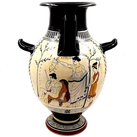 Attic White Ground,3 handle Hydria 36cm,Odysseus and the Sirens - ifigeneiaceramics