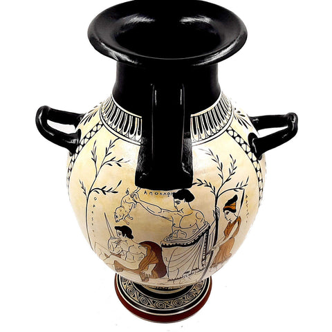 Attic White Ground,3 handle Hydria 36cm,Odysseus and the Sirens - ifigeneiaceramics