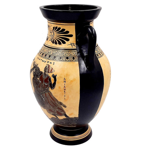 Black Figure Amphora  31cm , Hercules ,Deianira and Centaur Nessus,Achelous - ifigeneiaceramics