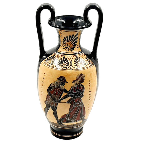Black Figure Pottery Amphora 30cm,Goddess Aphrodite - ifigeneiaceramics
