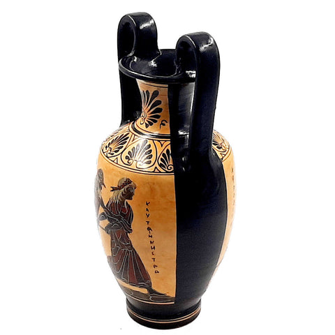 Black Figure Pottery Amphora 30cm,Goddess Aphrodite - ifigeneiaceramics