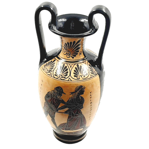 Black Figure Pottery Amphora 30cm,Goddess Aphrodite - ifigeneiaceramics