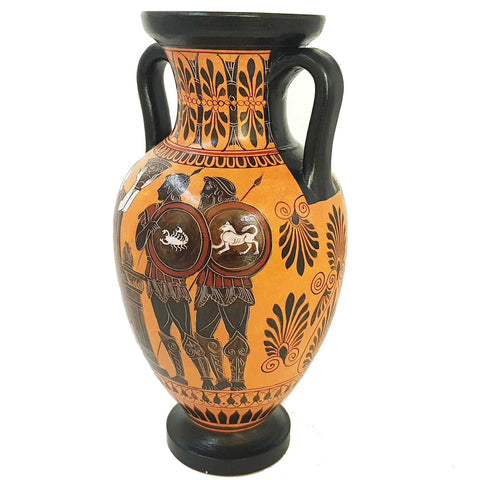 Black figure Pottery Vase,Amphora 31cm, The sacrifice of Iphigeneia - ifigeneiaceramics
