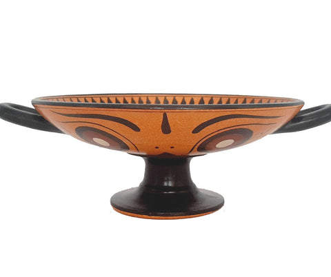 Black figure Pottery Kylix 20cm,Achilles puts on the armour forged by Hephaestus