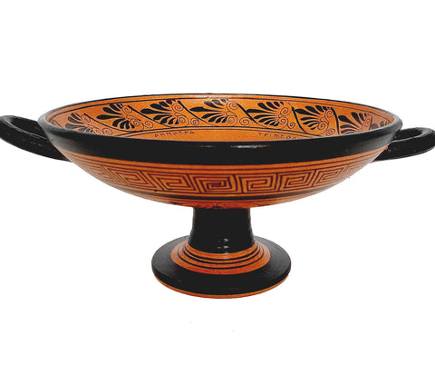 Black figure Pottery, Kylix 20cm shows Goddess Demeter with Triptolemus