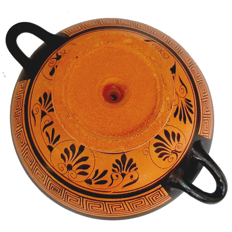 Black figure Pottery, Kylix 20cm shows Goddess Demeter with Triptolemus