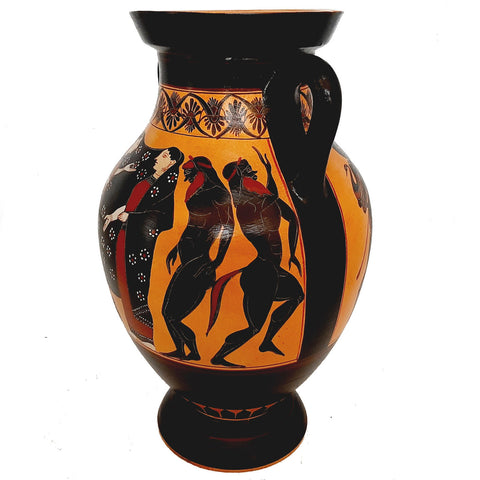 Black figure Pottery,Replicas Amphora 31cm,Heracles slaying the Stymphalian birds - ifigeneiaceramics