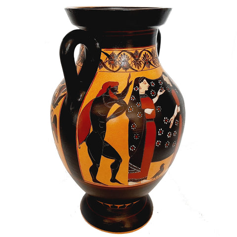 Black figure Pottery,Replicas Amphora 31cm,Heracles slaying the Stymphalian birds - ifigeneiaceramics