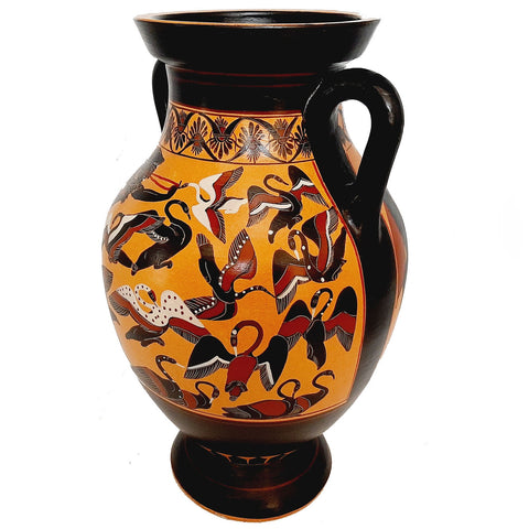 Black figure Pottery,Replicas Amphora 31cm,Heracles slaying the Stymphalian birds - ifigeneiaceramics
