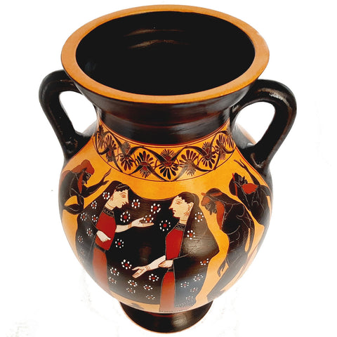 Black figure Pottery,Replicas Amphora 31cm,Heracles slaying the Stymphalian birds - ifigeneiaceramics