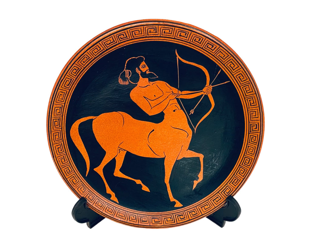 Centaur archer hunting,Ancient Greek Red figure Plate 20cm