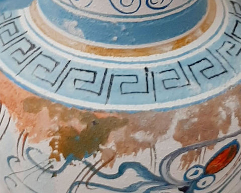 Cretan Pseudostomos Amphora 15cm,Minoan art painting - ifigeneiaceramics