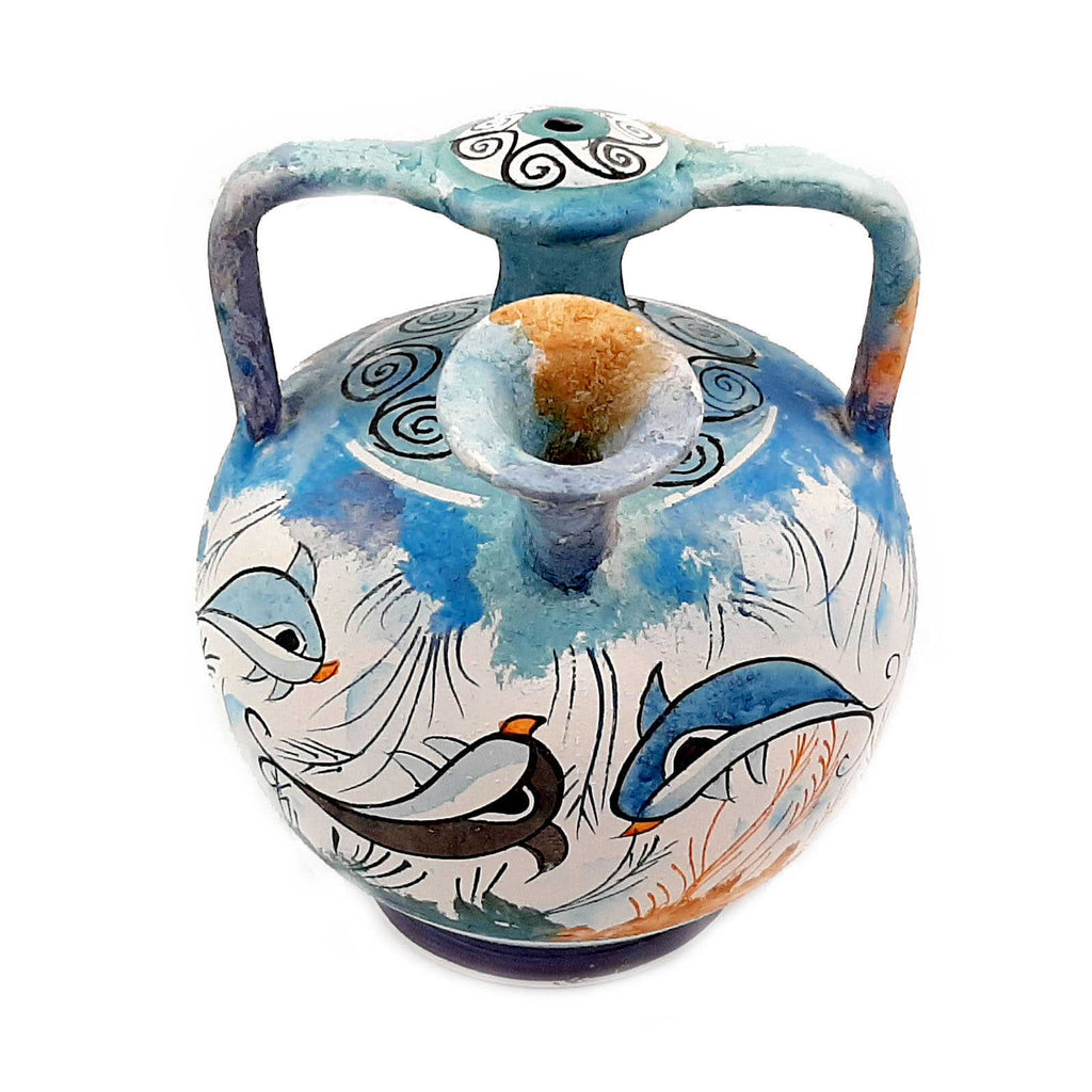 Cretan Pseudostomos Amphora 15cm,Minoan art painting - ifigeneiaceramics