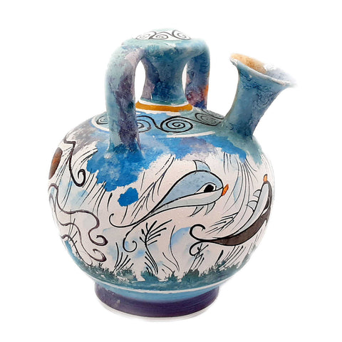 Cretan Pseudostomos Amphora 15cm,Minoan art painting - ifigeneiaceramics
