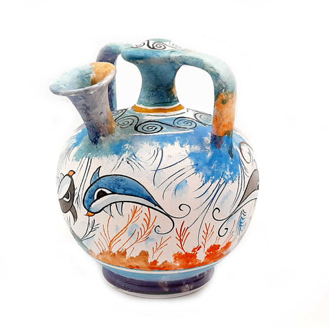 Cretan Pseudostomos Amphora 15cm,Minoan art painting - ifigeneiaceramics