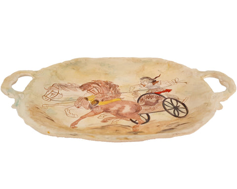 Decorative Tray (28,5x21,5)cm showing Achilles in his Chariot - ifigeneiaceramics