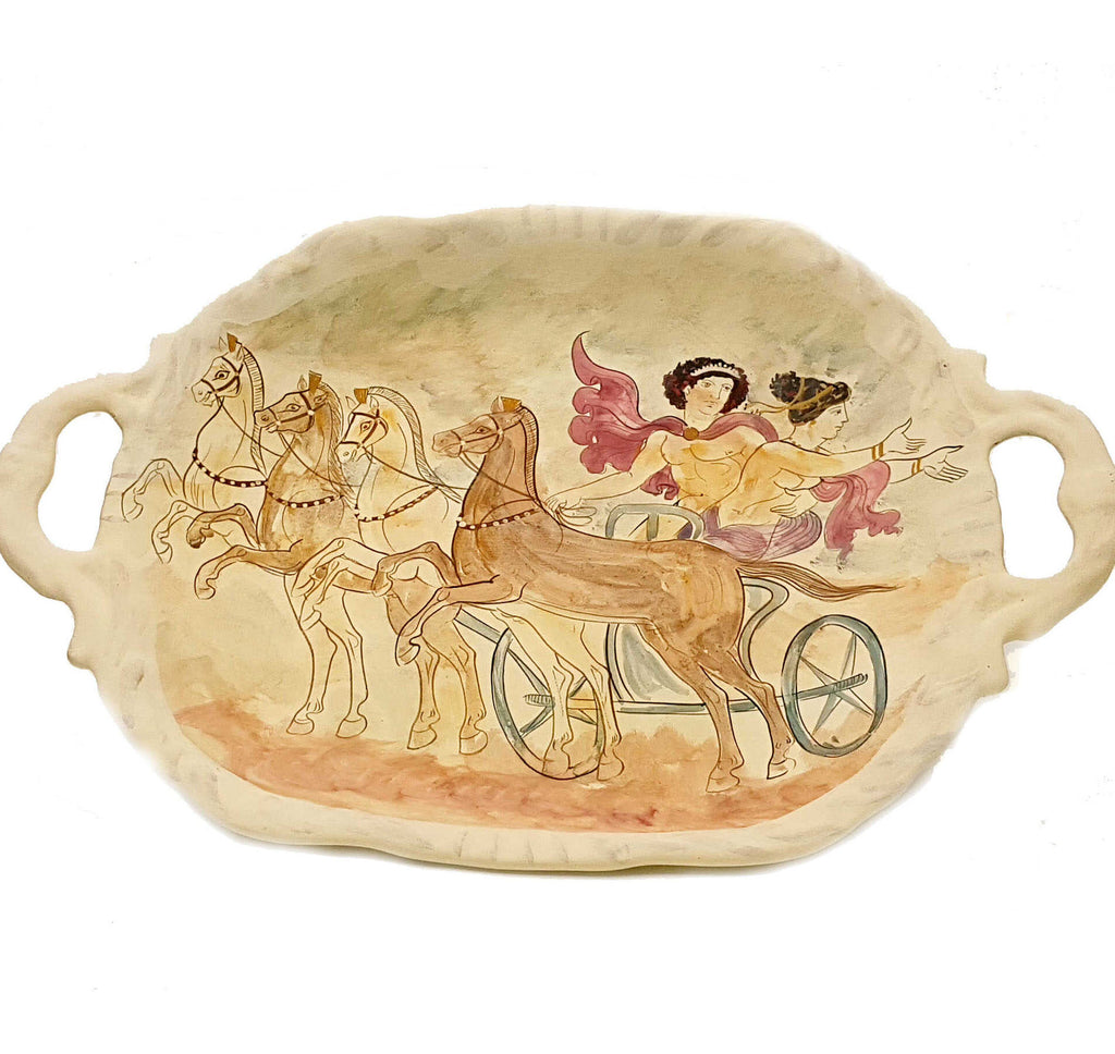 Decorative Tray (28,5x21,5)cm showing The abduction of Persephone - ifigeneiaceramics