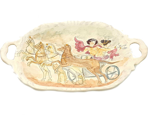 Decorative Tray (28,5x21,5)cm showing The abduction of Persephone - ifigeneiaceramics