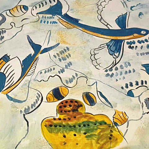 Flying Fish,Ceramic Slab(17*21)cm, fresco's copy from Phylakopi Milos. - ifigeneiaceramics