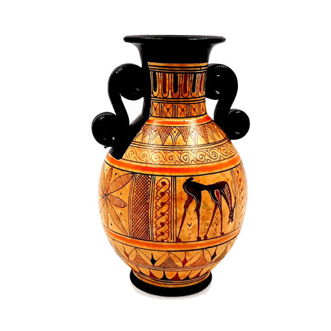 Geometric Amphora 17cm,Greek Pottery Vase - ifigeneiaceramics