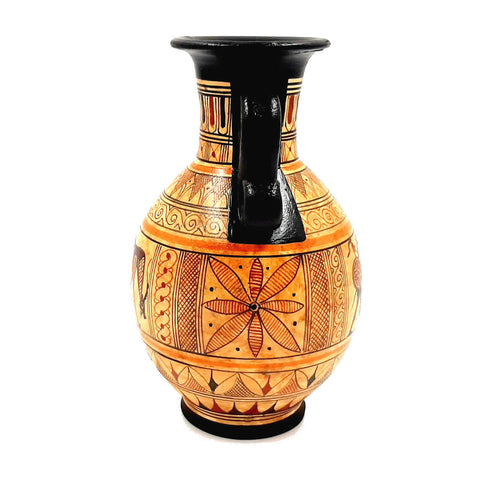 Geometric Amphora 17cm,Greek Pottery Vase - ifigeneiaceramics