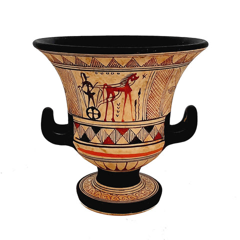 Geometric Krater 11cm,Ancient Greek Pottery - ifigeneiaceramics