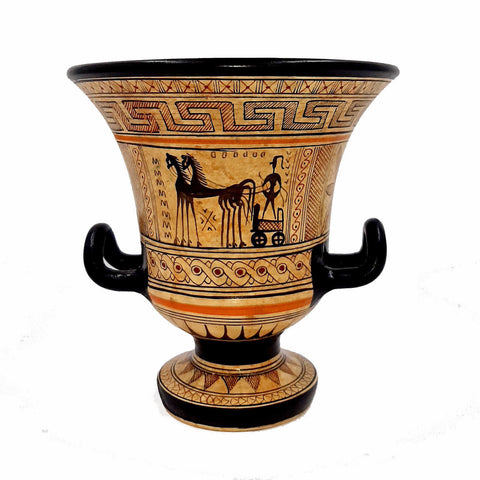 Geometric Krater 16cm,Ancient Greek Pottery - ifigeneiaceramics