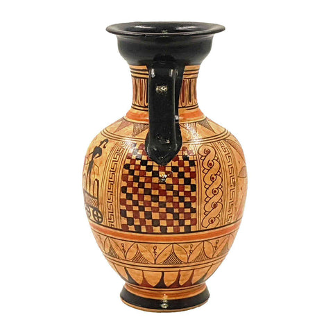 Geometric Vase 17cm,Ancient Greek Pottery Amphora - ifigeneiaceramics