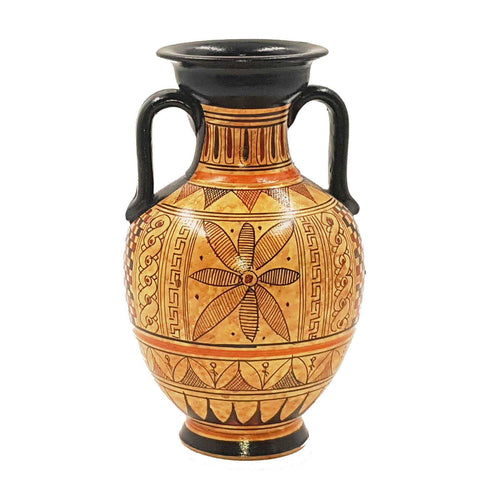 Geometric Vase 17cm,Ancient Greek Pottery Amphora - ifigeneiaceramics