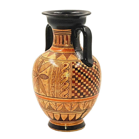 Geometric Vase 17cm,Ancient Greek Pottery Amphora - ifigeneiaceramics