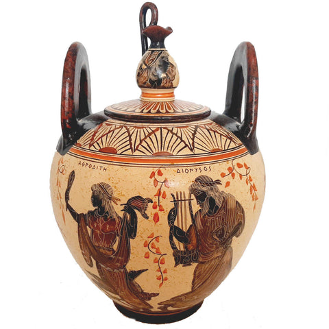 God Dionysus,Aphrodite,Apollo and Artemis,Greek Pottery Cansiter 30cm