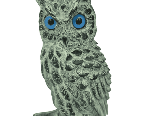 Goddess Athena's Owl stayed on books Statue,Green Patina ,Plaster Sculpture Cast 16,5cm