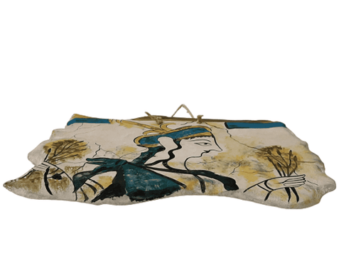 Goddess with Sheaves of Grain,ceramic slab , copy from the Room of the Frescoes, Citadel House, Mycenae - ifigeneiaceramics