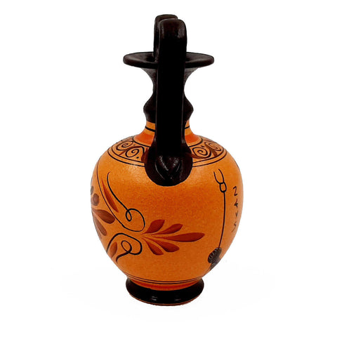 Greek Amphora 16cm,Antient Pottery,shows God Zeus - ifigeneiaceramics