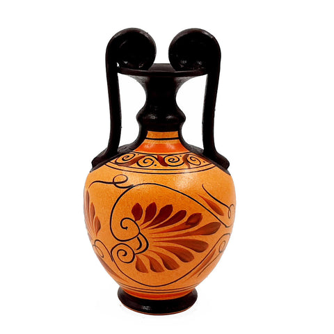 Greek Amphora 16cm,Antient Pottery,shows God Zeus - ifigeneiaceramics