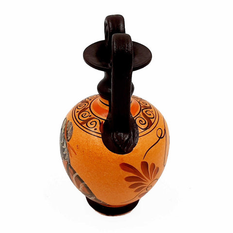 Greek Amphora 16cm,Antient Pottery,shows God Zeus - ifigeneiaceramics