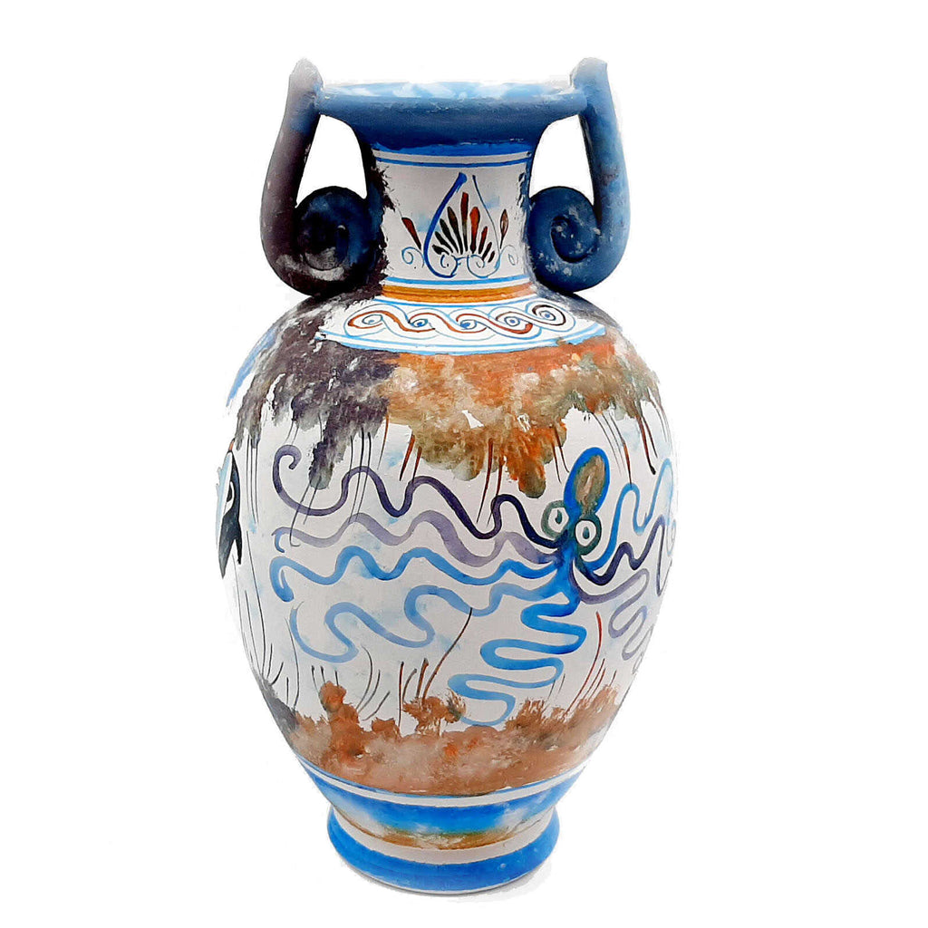 Greek Amphora 22cm ,Cretan art Painting - ifigeneiaceramics