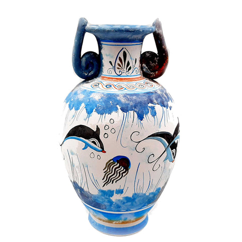 Greek Amphora 22cm ,Cretan art Painting - ifigeneiaceramics