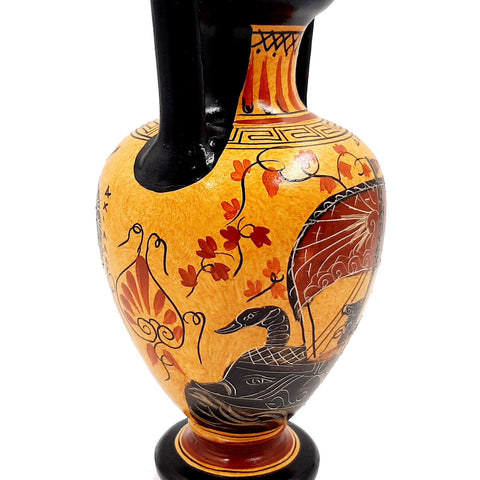 Greek Amphora 24cm,Ceramic Pottery,shows God Dionysus,Achilles with Pithia - ifigeneiaceramics