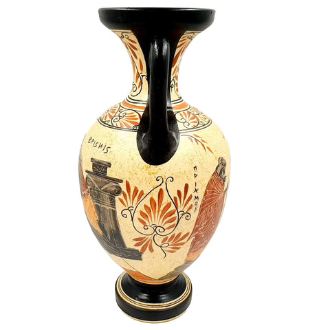 Greek Amphora 31cm,Ancient Greek art, shows Hector,Achilles,Briseis - ifigeneiaceramics