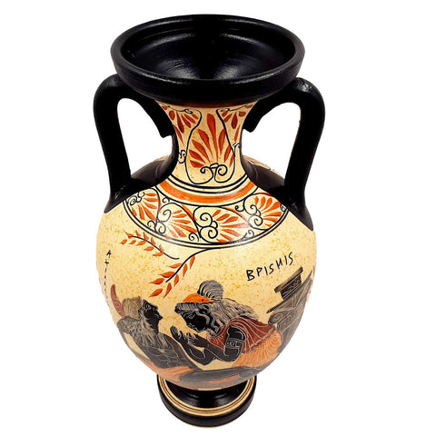 Greek Amphora 31cm,Ancient Greek art, shows Hector,Achilles,Briseis - ifigeneiaceramics