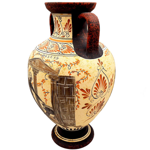 Greek Amphora 36cm Ancient Greek pottery ,Theseus and Minotaur,Achilles and Eudoros - ifigeneiaceramics
