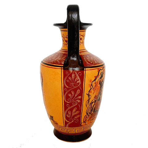 Greek Amphora Vase 25cm,God Dionysus with Maenads - ifigeneiaceramics