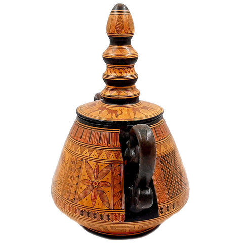 Greek Basket vase with lid 27cm,Geometric Art
