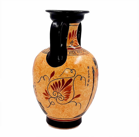 Greek Ceramic Pottery Vase,Amphora 22cm,Showing Goddess Aphrodite with Eros and Pothos - ifigeneiaceramics