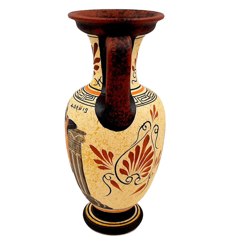 Greek Ceramic Pottery,Amphora 26cm,Adonis with Goddess Aphrodite - ifigeneiaceramics